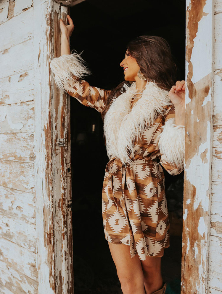 Aztec fur jacket