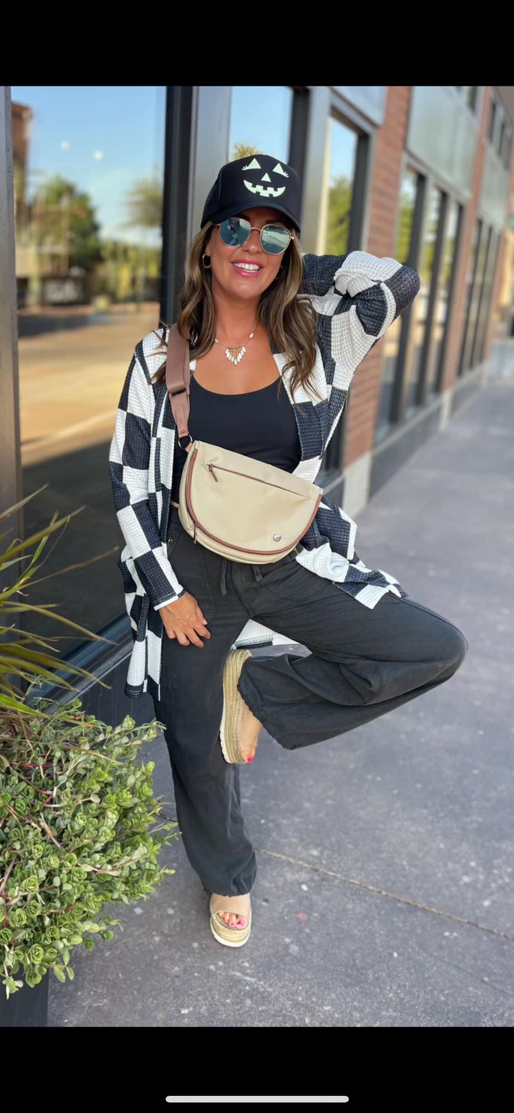 Checkered cardigan preorder