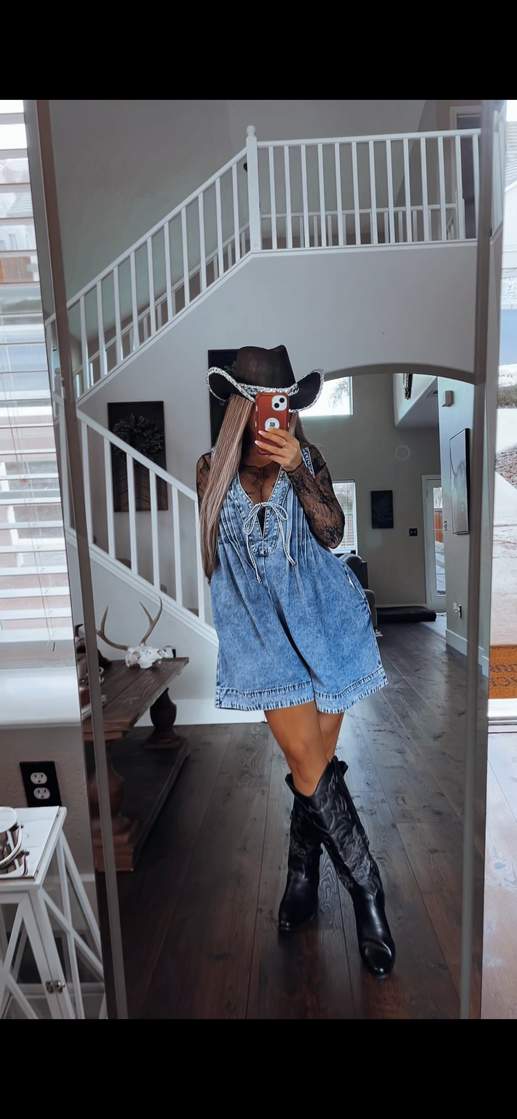 Denim romper dress