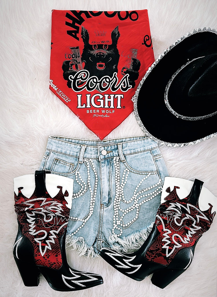 Red & black dolly boots