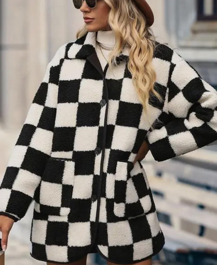 checkered shacket