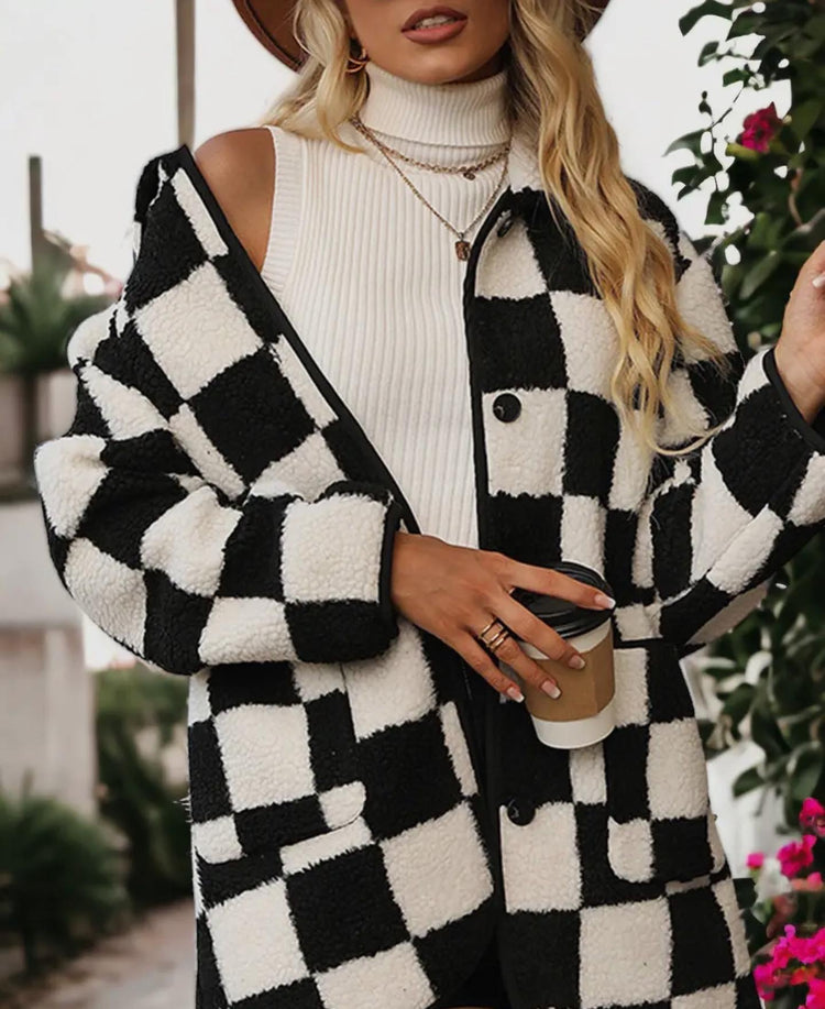 checkered shacket