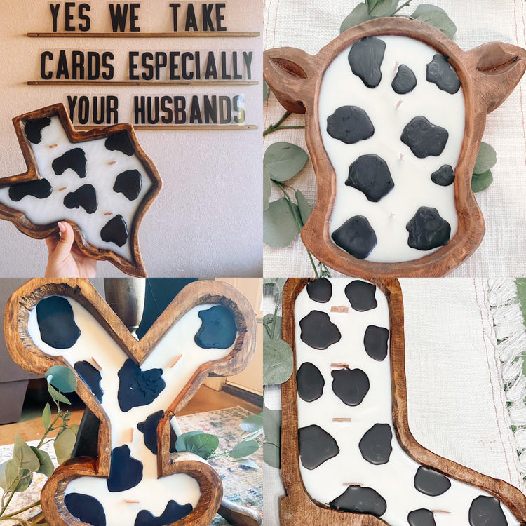 Cow Print Candles