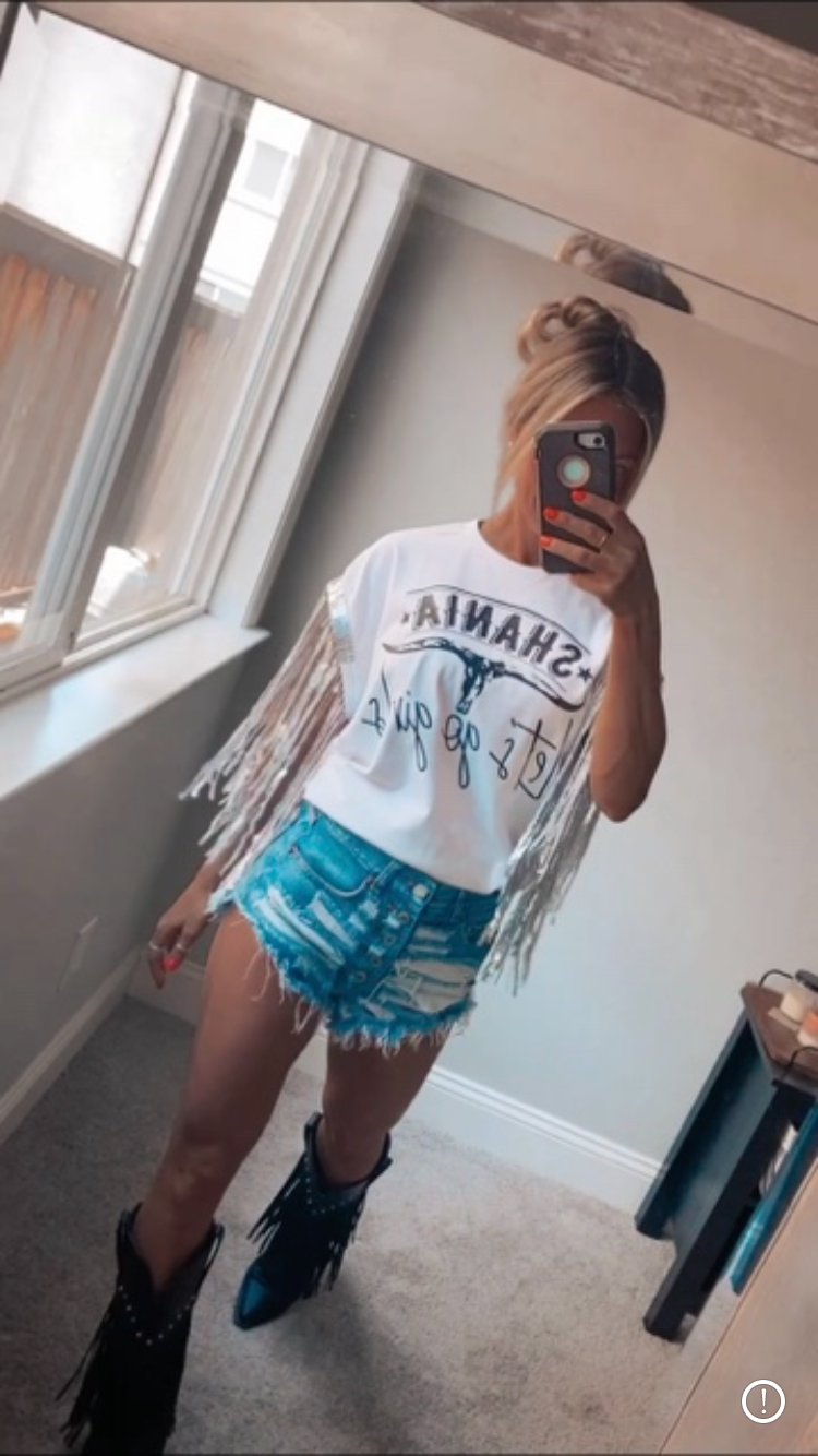 Shania fringe t dress