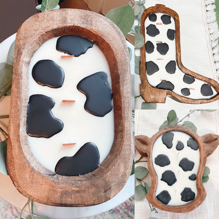 Cow Print Candles