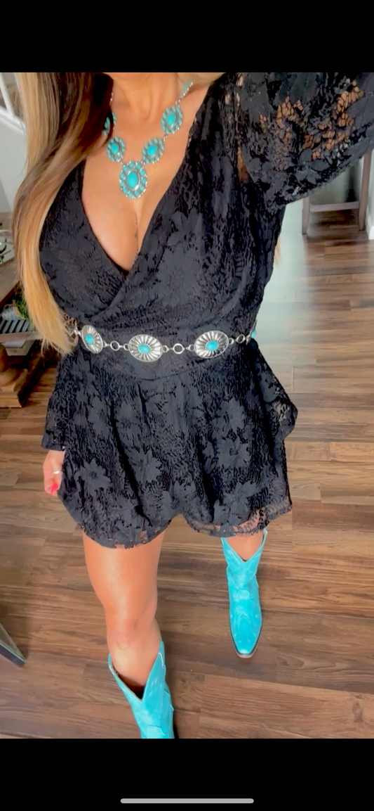 Lace shorts romper