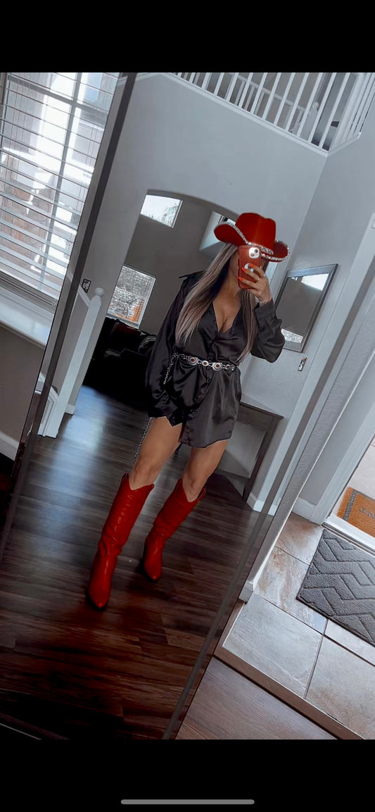 Satin boyfriend dress