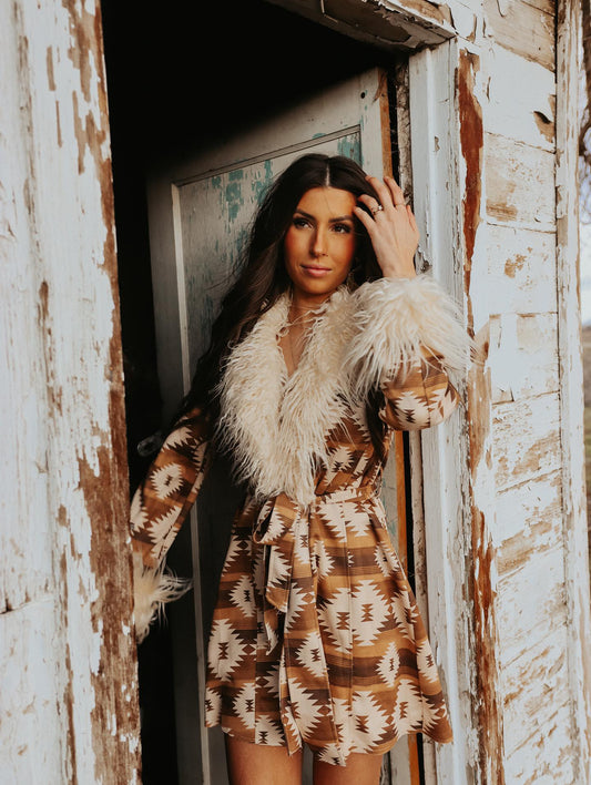 Aztec fur jacket