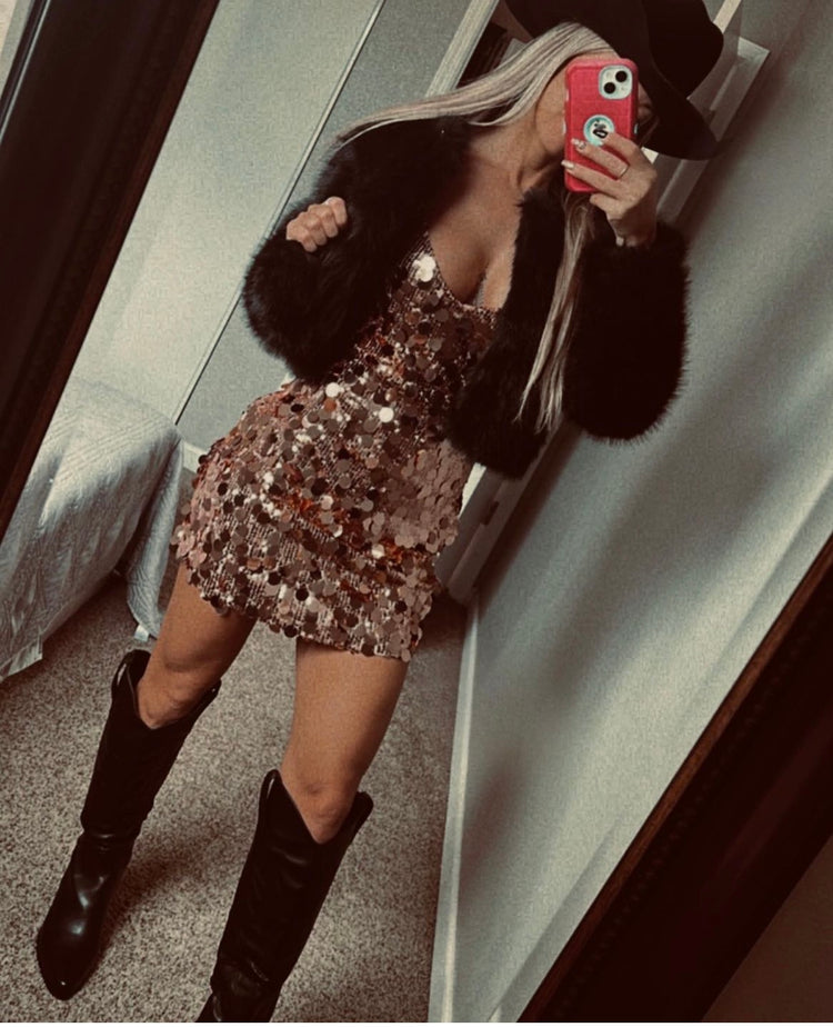 gold dress
