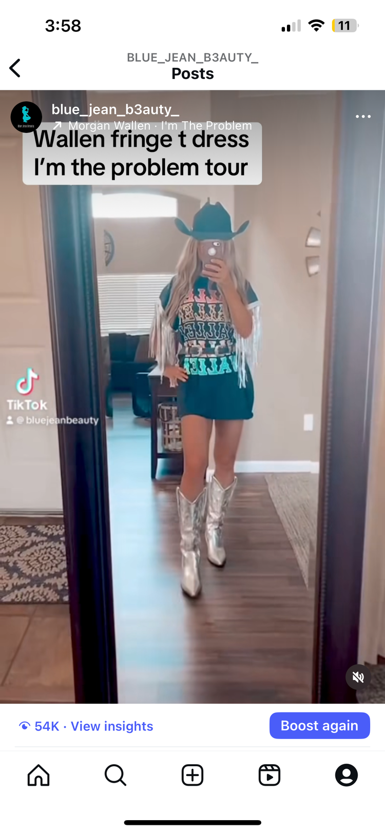 “ Boujee Babe” Custom Fringe T shirt dress