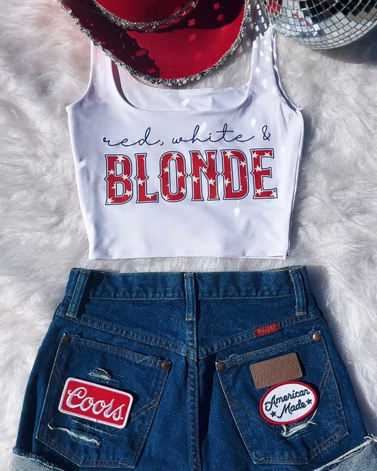 Red white and blonde / brunette