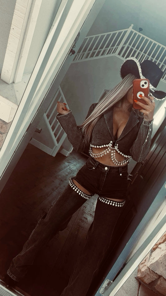 Jean rhinestone set