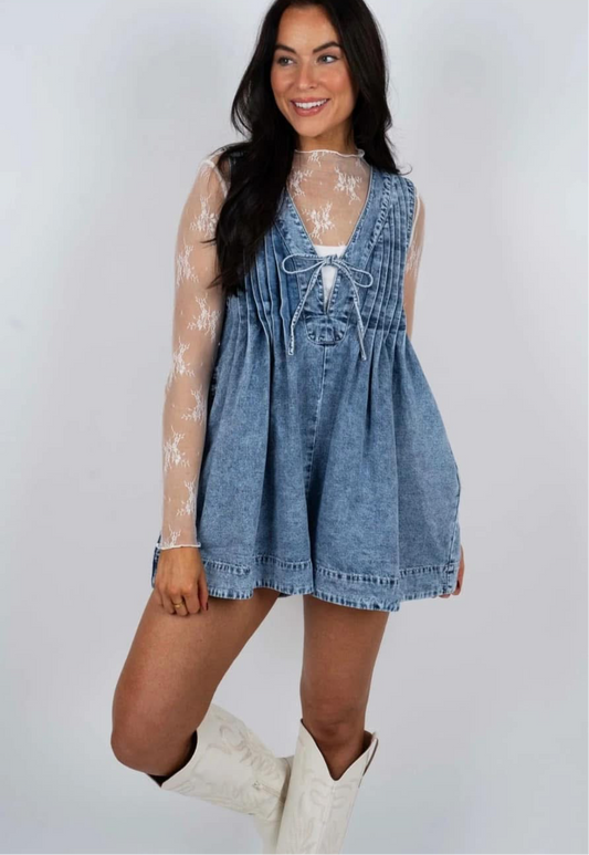 Denim romper dress