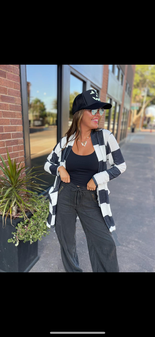 Checkered cardigan preorder
