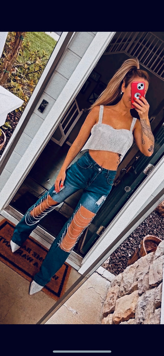 Rhinestone jeans