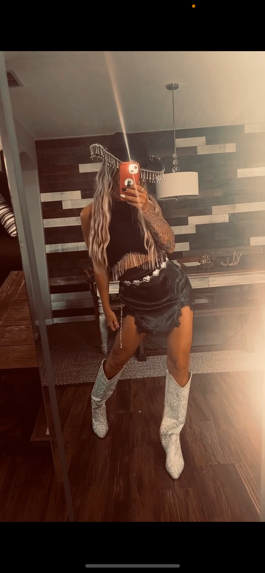Crop top fringe