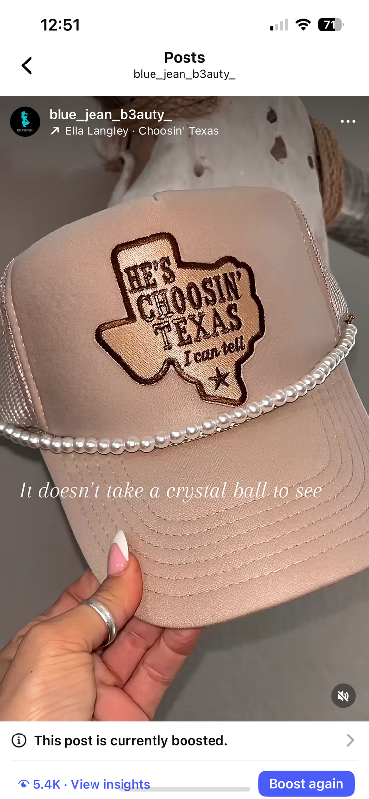 He’s choosin Texas