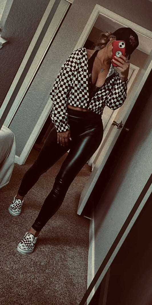 Leather faux leggings